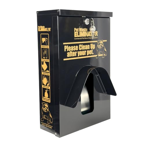 Dog Waste Station Dispenser Box, Fits Any Dog Poop Bag, Made of Rust-Proof Aluminum, Pet Waste Bag Dispenser with Lock and Rainguard, For Commercial Use, Parks, Condos & HOA (No bags included) (Black) - color: Black
