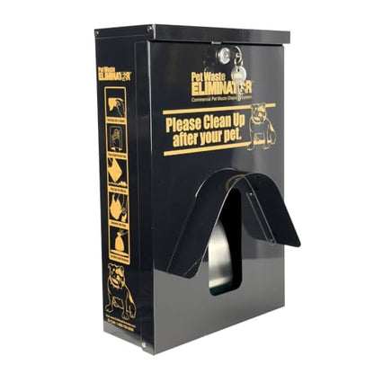 Dog Waste Station Dispenser Box, Fits Any Dog Poop Bag, Made of Rust-Proof Aluminum, Pet Waste Bag Dispenser with Lock and Rainguard, For Commercial Use, Parks, Condos & HOA (No bags included) (Black) - color: Black