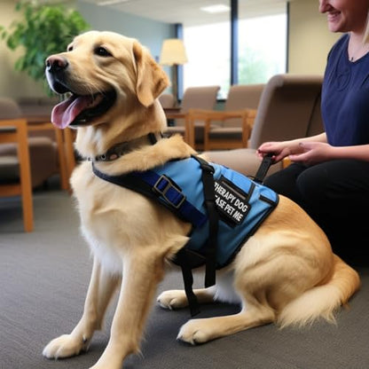 2 Pieces Therapy Dog Please Pet Me Dog Patches, Service Dog Patches with Hook Backing for Service Animal Vests, Harnesses - color: Therapy Dog Please Pet Me