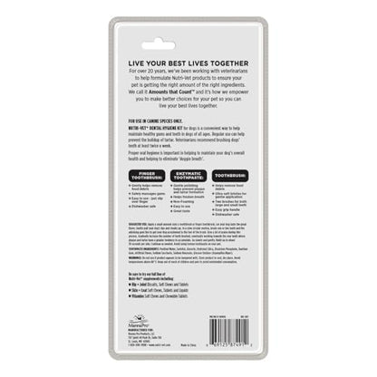 Nutri-Vet Dental Hygiene Kit for Dogs - Finger Toothbrush and Enzymatic Toothpaste - Chicken Flavor - 2.5 ounces
