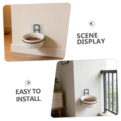 NUOBESTY Wall-Mounted Pet Feeder Holder Feeding Shelf for Cats and Dogs Smooth Edges Easy Installation Convenient Pet Supply Accessory