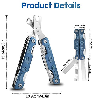 Dog Nail Clipper Trimmer 4-in-1, Professional Pet Nail Clippers with Safety Guard for Large Medium Small Dog Cat