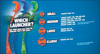 Chuckit! Pro 26L Dog Ball Launcher, 26" Length, Includes Large Ball (3") For Dogs 60-100 Pounds - size: Large, style: Pro