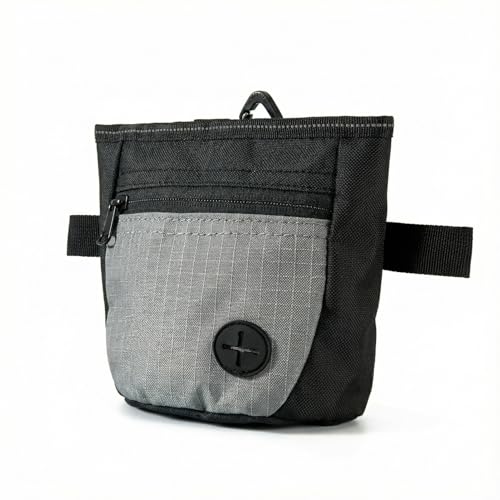 Dog Treat Pouch, Durable Training Tool for Pet Training & Puppy Training Treats (Black-Gray)