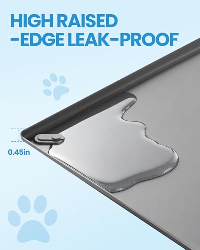 Pee Pad Holder for Dogs - 24" x 24" Silicone Puppy Potty Training Tray | Puppy Pad Holder with 4 Magnetic Clips & Leak-Proof Raised Edge, for Home Indoor Floor Protection