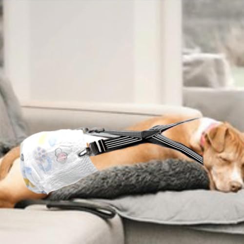 2PCS Adjustaeble Dog Nappy Suspenders - Anti-Slip DiaHolder Straps | Secure Pet DiaKeefor Female Dogs, Dog Dresses, - color: M
