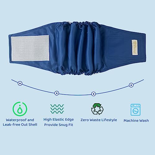 Reusable Dog Diapers Male High Absorbing Belly Band for Dogs Washable Male Dog Diapers with Cute Patterns 5packs (S, 9” - 11” Waist) - size: Small (9" to 11")
