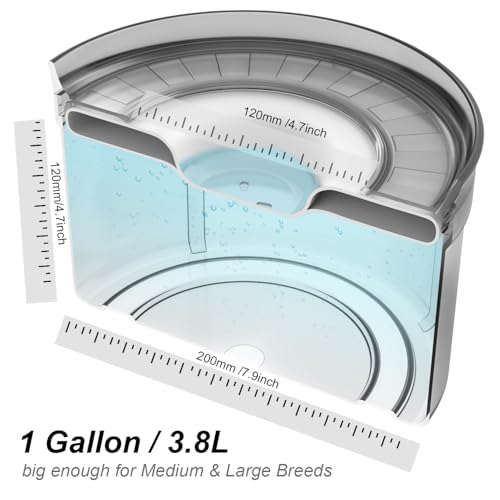 Techphardo 1Gallon No Spill Dog Water Bowl-3.8L Large Capacity, BPA-Free, Anti-Splash & Anti-Digging Design with Non-Slip Base, for Messy Drinkers - color: White