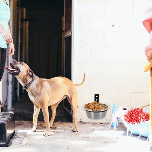 Yardwe Elevated Dog Bowl and Water Bowl Set Wall-Mounted 6-inch Convenient Feeding Station for Large Dogs and Puppies