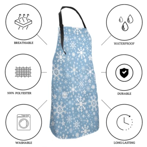 Sweetshow Cute Dog Apron with 2 Pockets and Adjustable Neck Waterproof Kitchen Cooking Dog Grooming Aprons for Women Men - color: White Snow