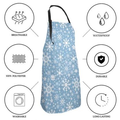 Sweetshow Cute Dog Apron with 2 Pockets and Adjustable Neck Waterproof Kitchen Cooking Dog Grooming Aprons for Women Men - color: White Snow