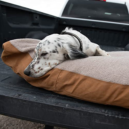 Carhartt Durable Canvas Pet Bed, Water Resistant Firm Duck Dog Bed, Carhartt Brown (Sherpa Top), Large - color: Carhartt Brown (Sherpa Top), size: Large