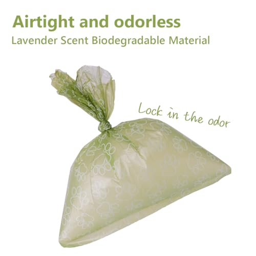 Poop Bags Rolls 256 Count - 9x13 Inches Green Thickened Leakproof Lavender scent Poo Bags for Dogs, Eco-Friendly Pet Waste Bags for Walking,Travel,Home - color: green