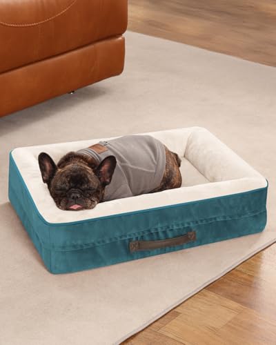 Upvilla Orthopedic Dog Bed, Four-Sided Cushioned Egg-Shaped Foam Dog Sofa, Waterproof Removable Cover, Cat Bed with Non-Slip Base, Small Pet Bed,Blue - color: Blue, size: 24"l x 18"w x 6"th