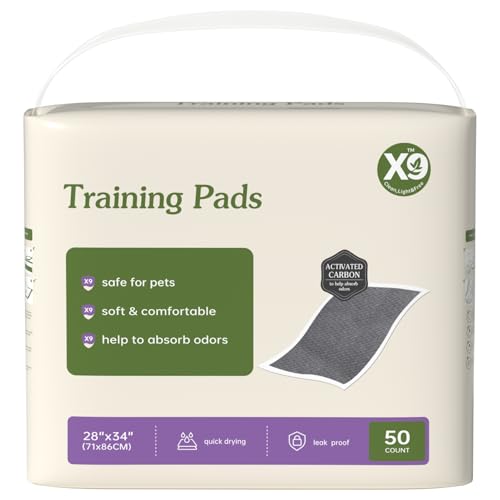 X9, Bamboo Charcoal Pet Training Pads, Super Absorbent, Good At Adsorbing Odors, Pet Pee Pads Extra Large 28" x 34"-50 Count, Disposable Puppy Pads for Dogs Cats Small Pets