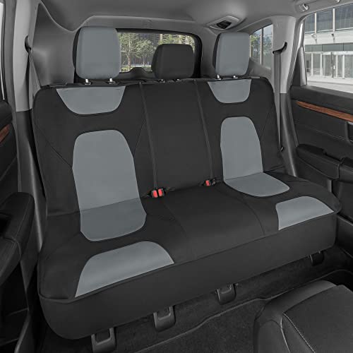 Motor Trend AquaShield Waterproof Gray Rear Split Bench Seat Covers for Trucks Rear Seat Cover Only - Black Car Seat Covers, Back Seat Cover Only - Durable Neoprene Spill Resistant for Kids & Dogs - color: a2-Black & Gray Bench