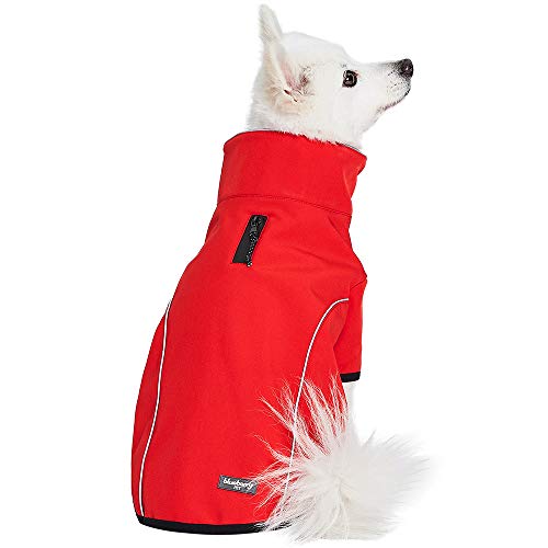 Blueberry Pet Windproof Waterproof Reflective Softshell Dog Jacket, Red, Size 10 - color: Red, size: Size 10