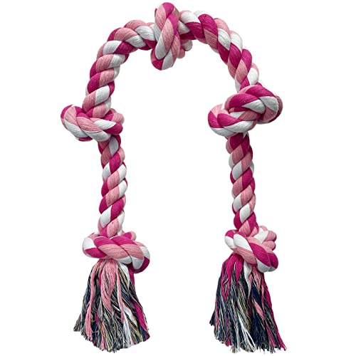 Lmlpt Tough Dog Rope Toy for Large Aggressive Chewers Heavy Duty Chew Toys,Pink