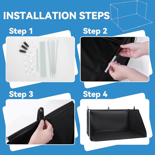 MABOZOO Dog Pee Pad Holder with High Walls, Foldable Dog Litter Box Potty Shields Indoor Potty for Small and Medium Pets, No Spill Pee Pad Holder Tray for Doggy Work (24x24x17.7 in). Patent Pending - size: 18x24x24in