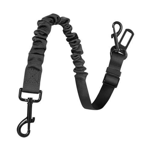 Dog Seat Belt for Car, Retractable Adjustable Nylon Pet Seatbelts for Vehicle Headrests, Elastic & Durable Car Harness, Dogs Leash Accessories for Bicycles (Only Leash Black) - color: Only Leash Black
