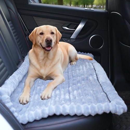 Dog Car Seat Waterproof Bed Cover Non-Slip Car Back Seat Soft and Comfortabl Pet Bed Mat Car Blanket for Travel Backseat Extender Seat Covers Dog Bed for Cars Trucks and SUVs (Light Grey 23.6” x 51”) - color: Waterproof Light Grey Cover
