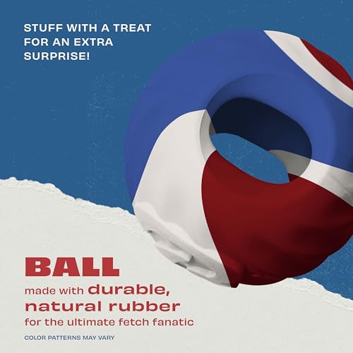 Benebone Durable Rubber Dog Toy Ball, USA 250th Anniversary Limited Edition America 250, One Size - size: 1 Pack, style: America 250 - Ball