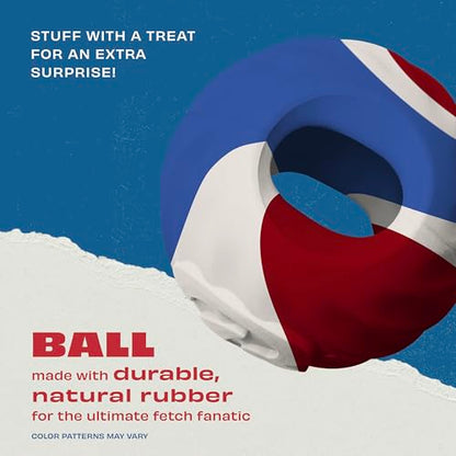Benebone Durable Rubber Dog Toy Ball, USA 250th Anniversary Limited Edition America 250, One Size - size: 1 Pack, style: America 250 - Ball