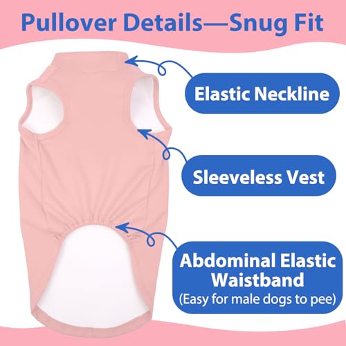 Dog Fleece Vest - Pink, S - Warm and Stretchable Sweatshirt | Sleeveless Lightweight Sweater, Pullover Design for Small Dogs, Chihuahua Clothes, Papillon, Pomeranian - color: Pink, size: Small