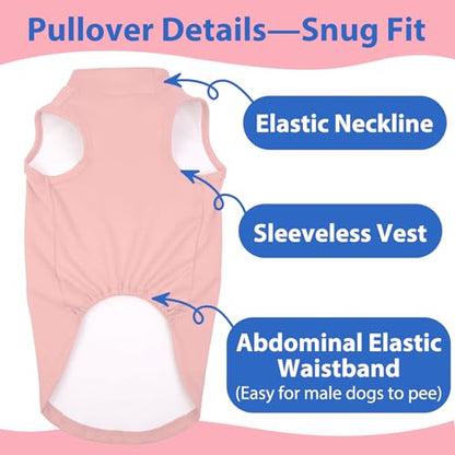 Dog Fleece Vest - Pink, S - Warm and Stretchable Sweatshirt | Sleeveless Lightweight Sweater, Pullover Design for Small Dogs, Chihuahua Clothes, Papillon, Pomeranian - color: Pink, size: Small