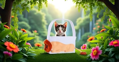 Hands Free Cat Dog Carrier, Lion Breathable Mesh Sling | Canvas Cotton Soft Safety Harness Walking Travel Hiking Vet Visits Small Dogs Kitten Pet Bag - color: off-white