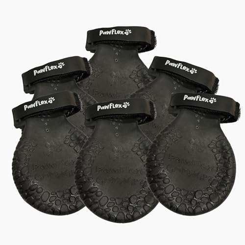 PawFlex Gripsterz All Weather Waterproof Nonslip Silicone Dog Boots. Super Stretchy Paw Protection - Dog Shoes for Hot Pavement, Snow, Ice, and Rain. Provides Traction on Slippery Surfaces - color: Black Onyx, size: 2XS
