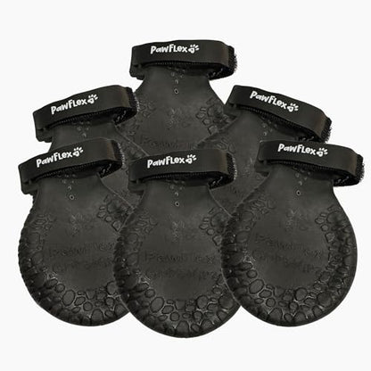 PawFlex Gripsterz All Weather Waterproof Nonslip Silicone Dog Boots. Super Stretchy Paw Protection - Dog Shoes for Hot Pavement, Snow, Ice, and Rain. Provides Traction on Slippery Surfaces - color: Black Onyx, size: XS