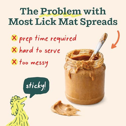 Woof LickWells Pumpkin Butter - Dog Lick Mat Spread and Meal Topper for the FlipMat and LickMat - Made with Prebiotics and Superfoods - for Digestion and Enrichment - 12 oz - PB & Pumpkin Flavor