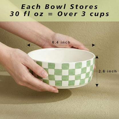 6.4 inch Ceramic Hand Painted Basic Dog Bowl Set of 2 with Anti-Skid Rubber Base, Food and Water Bowls for Small Pets Green - color: Green