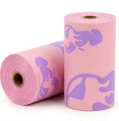 Dog Poop Bags - 100% Certified Compostable - 225 ct. | Ultra-thick Dog Bags for Poop - Up to 75% Thicker (20 microns) | 90-day Home Compostable, Plant-based Dog Waste Bags (Peach/Lilac) - color: Peach/Lilac