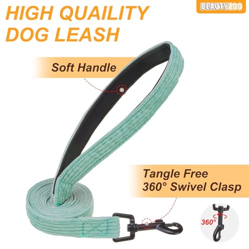 BEAUTYZOO No Pull Dog Harness, Adjustable Dog Harness and Leash Set -Easy Wearing with 3 Buckles/Control Handle,No Choke Soft Padded Reflective Pet Vest for Training Walking Hiking,Solid Aqua Blue S - color: Solid Aqua Blue, size: S: chest 14"-24"