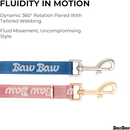 BawBaw Dog Leash – 8ft Adjustable Hands-Free, German Fidlock Magnetic Buckle, 3-Way Use (Hand-Held, Crossbody, Waist), V-Ring for Accessories, Walking & Running (Ash Rose) - color: Ash Rose