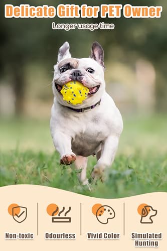 Moonorange 1.96'' Dog Balls for Dogs Aggressive Chewers Indestructible Tennis Durable Bouncy Interactive Dog Toy Balls for Fetch Game Floating Training(Yellow Small) - color: Yellow-Small