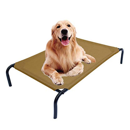 Elevated Dog Bed for Large Dogs, Raised Dog Bed with Breathable Mesh, Non Slip, Easy to Clean, 50.5 Inches, Brown - color: Brown, size: Large