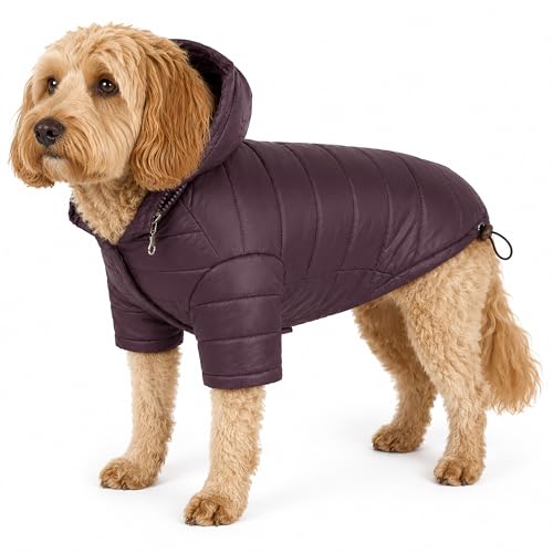 Pet Life ® Sporty Avalanche Lightweight Adjustable Folding Fall and Winter Dog Coat Jacket with Concealed Zippered Pop-Out Hood - color: Brown, size: X-Large