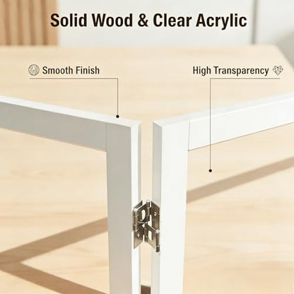 Extra Wide Clear Dog Gate 24" Tall Clear Acrylic Freestanding Dog gate Transparent Pet Gate for Doorways Stairs 3 Panel(55"-70" W) - size: 24"H x 72"W (3 Panels x 24"W Each)