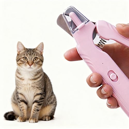 USB Pet Nail Clipper with LED Light – 2-in-1 Electric Grinder & Scissors, Rechargeable Trimmer for Dogs & Cats, 60°Angle Blade, Low-Noise Motor, Blood-Line Illuminator, 94 g Lightweight