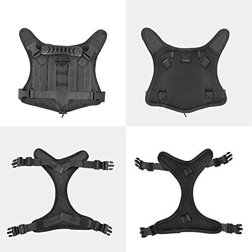Tactical Service Dog Vest Harness for Medium Large Dog, Military K9 Training Dog Vest with Molle System Adjustable Tactical Puppy Harnesses with Handle (S, 3Black) - color: Black, size: Small (Pack of 1)