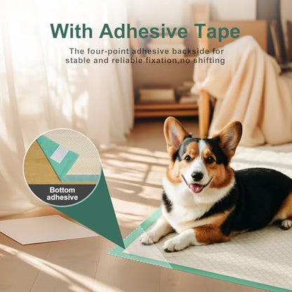 Gardner Pet Puppy Pee Pads Large 18"x24", 50 Count, Dog Pee Pads with Adhesive Sticky Tape, Max Absorbency, Leak Prevention Disposable Training Bed Pad for Doggie, Cats, Rabbits, Crate/Cage - size: 18" x 24" (50 Ct)