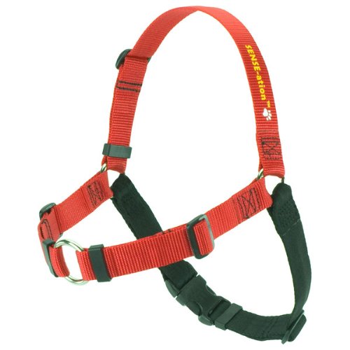 The Original Sense-ation No-Pull Dog Training Harness (Red, Medium-Large Wide) - color: Red, size: Medium-Large Wide