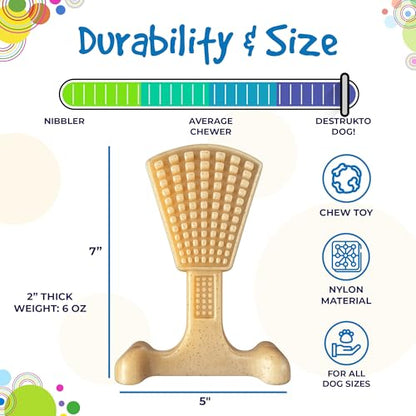 SodaPup Waffle Tower – Durable Dog Chew & Enrichment Toy Made in USA from Non Toxic Pet Safe Food Safe Nylon for Mental Stimulation, Clean Teeth, Fresh Breath, & Problem Chewing - color: Natural Waffle Tower