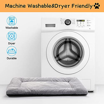 Dog Beds Crate Pad for Small Dogs Ultra Soft Dog Crate Bed Washable & Anti-Slip Kennel Pad,Cat Bed Pad Mat,Gray 24inch - color: gray, size: 24.0"L x 18.0"W x 1.0"Th