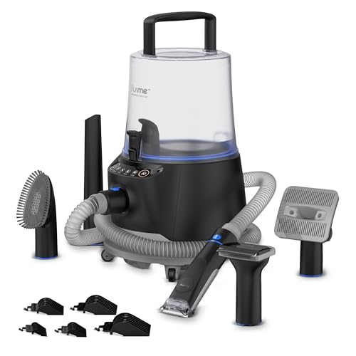 FURME Ultra Pet Grooming Vacuum Kit - Cat & Dog Grooming Kit for Easy Pet Care at Home, Quiet & Safe Dog Hair Remover Machine with Brush, Clipper, Shedding & Cleaner Tools & 4.5L Canister - size: 4.5 Liter Canister