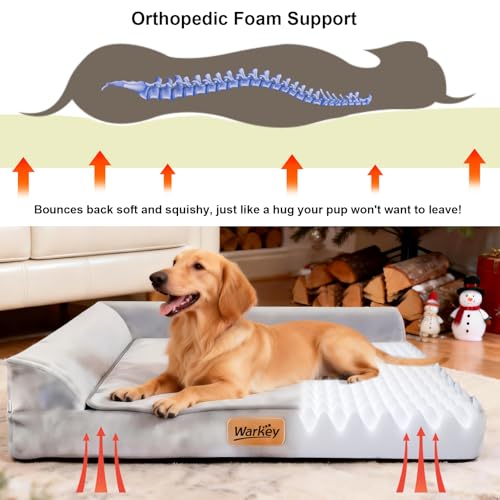 Dog Bed Medium Size Dog, Orthopedic Dog Bed for Medium Dogs, Waterproof Memory Foam Pet Bed, Grey - 28x23x6.3in - size: One Size