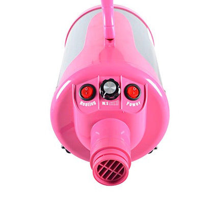 SHELANDY Groomer Partner Pet Hair Force Dryer Dog Grooming Blower with Heater (Pink) - color: Pink